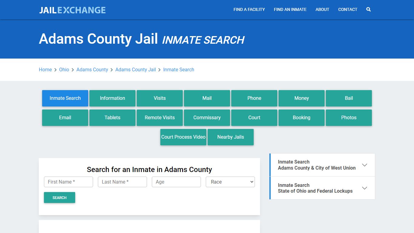 Adams County Jail, OH Inmate Search: Roster & Mugshots